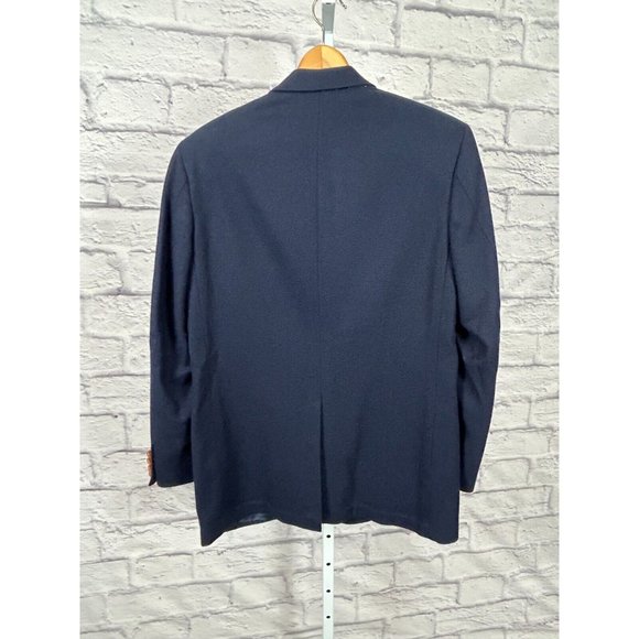 Imperial‎ by Haggar Navy Blue Two Buttons 100% Pure Wool Sport Coat Blazer Sz 42 - Picture 3 of 6